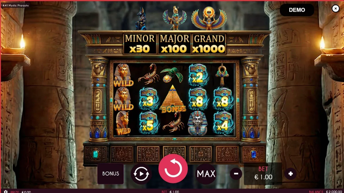 Mystic Pharaoh slot mobile interface