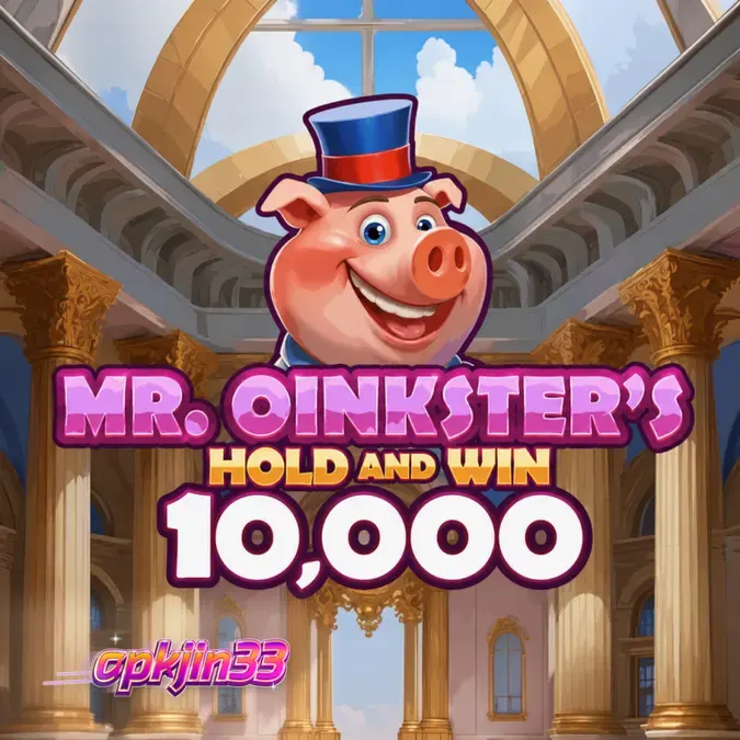 Tampilan visual slot Mr. Oinkster’s Hold & Win 10,000 dengan tema celengan babi